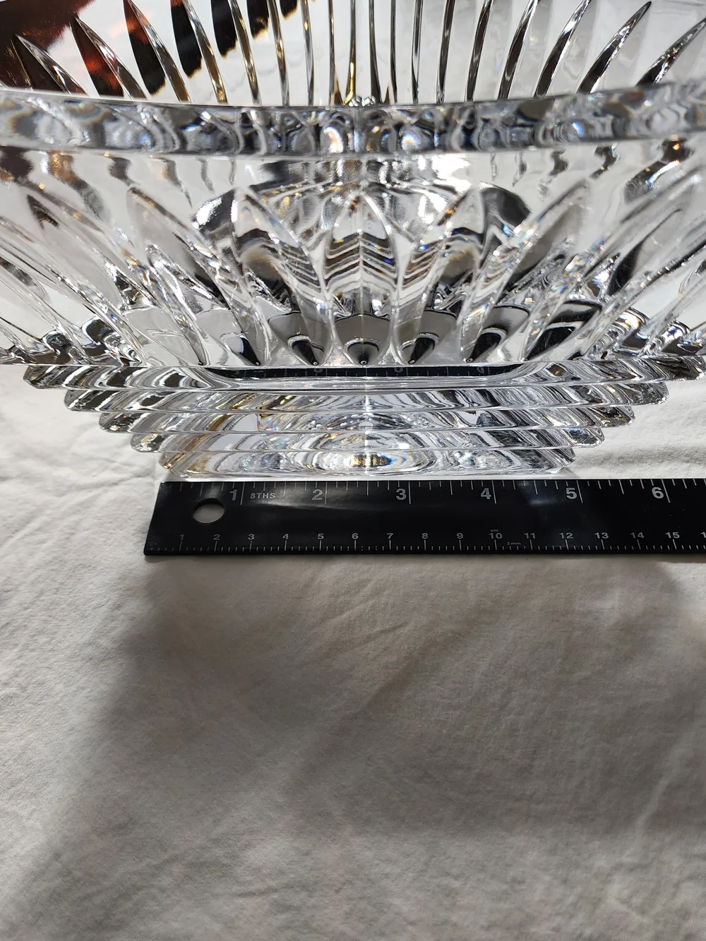 VTG Mikasa Twilight Crystal Triangular Bowl 11.5” Candy Dish Centerpiece